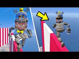 ANIMATRONICS NIGHTMARE FREDBEAR BLACK DEATHRUN! | GTA V FIVE NIGHTS AT FREDDY`S
