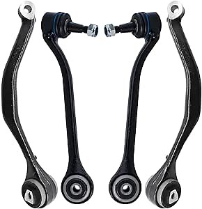 Detroit Axle - 4pc Front End Control Arm Kit for 2004-2010 BMW X3, 2 Lower Forward Control Arms 2 Lower Rearward Control Arms w/Ball Joints Assembly 2005 2006 2007 2008 2009 Replacement