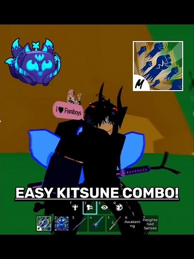 EASIEST KITSUNE COMBO! (strong grip recommended) | Blox fruits #bloxfruits #kitsune