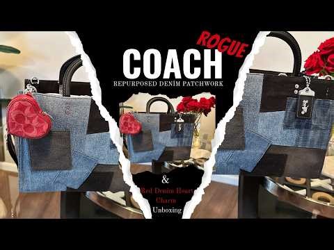 Coach Denim Patchwork Rogue | Red Denim Heart Charm | Yapping about wishlist handbags