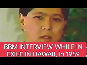 BBM- Interview in 1989, Hawaii. This video tells the truth how the US demonized the Marcos family.