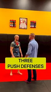 3 ways to defend the push. #selfdefense #mma #bjj | Self Defense Technical