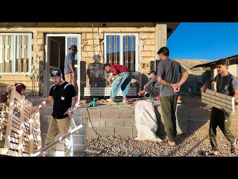 👥Amir's Family Begins Tiling Their Grand Home's Exterior While Milad and Mahin Build Their New House