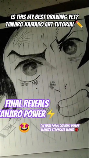 The Final Form: Drawing Demon Slayer’s Strongest Slayer 👹#tanjiro#tutorial#drawing#anime #art#shorts