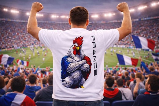 France T-shirt - Tricolor Rooster - Sports Supporter (rugby, Football, Basketball, Handball) - Competition Edition - Unisex Back Print - Etsy