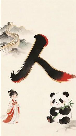 Learn Chinese: 人 - Stroke Order Animation| Grade 1, Semester 1, Unit 1, Lesson 1
