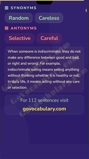 📘 Today’s Word: Indiscriminate | 22 March 2026 #vocabulary