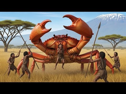 Brutal Prehistoric Battle: Hunter Tribe vs. the Mega-Crab in a Fight to the Death | Ancient Rivals.