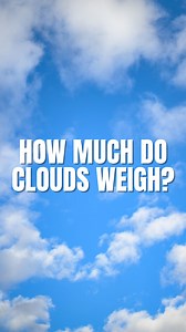 How much does a cloud actually weigh? ☁️⚖️ Spoiler: a LOT more than you’d expect. Clouds float, so it’s easy to assume they’re light — but floating doesn’t mean weightless. Boats float too, and they’re very much not light. Anything made of stuff has mass. Clouds are made of tiny water droplets and sometimes ice crystals suspended in air. A typical cloud has a density of about 1.003 kg per cubic metre. For comparison, dry air at sea level has a density of about 1.2 kg per cubic metre — which is w