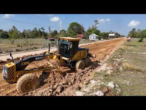 Soil compaction for road subgrade with SANY C85 Motor Grader.