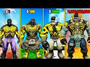 $1 BLACK HULK SUIT to $1,000,000,000 HULK SUIT in GTA 5!