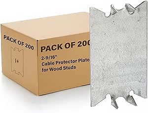 RACO 2710 Cable Protector Plate for Wood Studs, 2-9/16-Inch Long (Pack of 200)