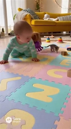 👉 “Baby & Tiny Friends 🥹🐶🐱” #trending #baby #viral#babyfun