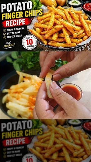 Perfectly Crispy Potato Finger Chips Every Time | Quick Recipe #shorts #cooking #snack