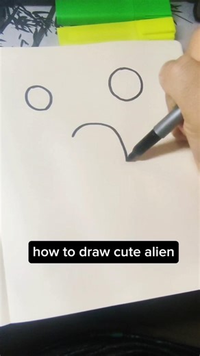 how to draw a cute alien #art #shorts #alien