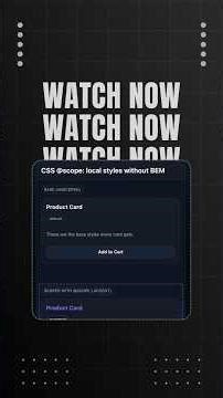 CSS @scope in 60s — local, collision-free styles