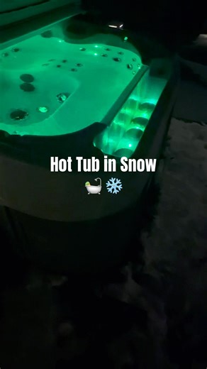 Night Hot Tub Soak in Snow #outdoors #fun #pool #relaxing