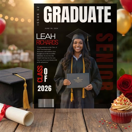 Custom Graduation Magazine | Personalized Senior Tribute Book | Class of 2025 Keepsake - Etsy