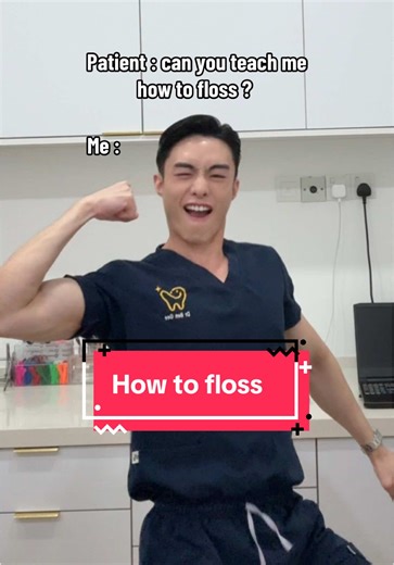 🦷 How to Floss (Easy Guide): \t1.\tTake a long piece of floss (about the length of your arm). \t2.\tWrap it around your fingers, leaving a small bit in the middle to work with. \t3.\tGently slide it between your teeth. \t4.\tCurve it like a “C” around each tooth and go up and down. \t5.\tUse a clean part of the floss for each tooth.