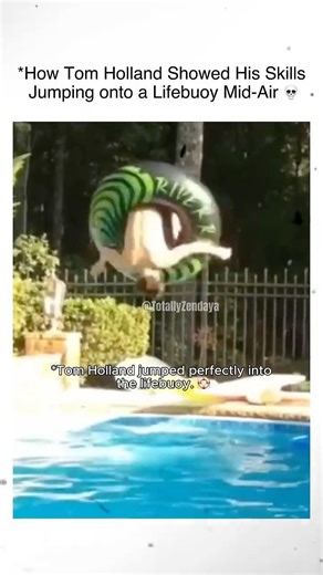 How Tom Holland Showed His Skills Jumping onto a Lifebuoy Mid-Air 💀#TomHolland #Zendaya