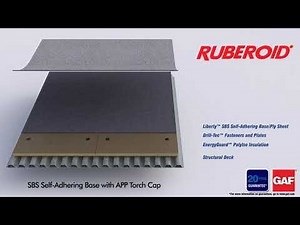 Ruberoid SBS Self-Adhering Base with APP Torch Cap | GAF Illustration