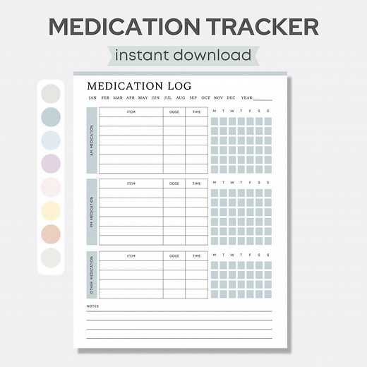 Printable Medication Log, Medicine Tracker List, Daily Medication Record, Client Medication Chart Checklist, Treatment Administration Record - Etsy
