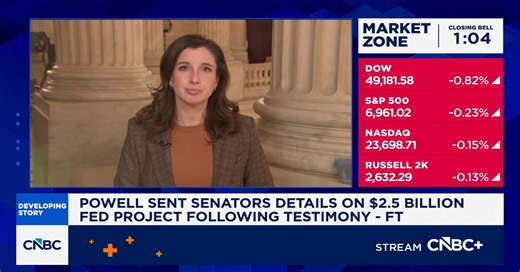 Powell sent Congress details on $2.5B Fed project following testimony