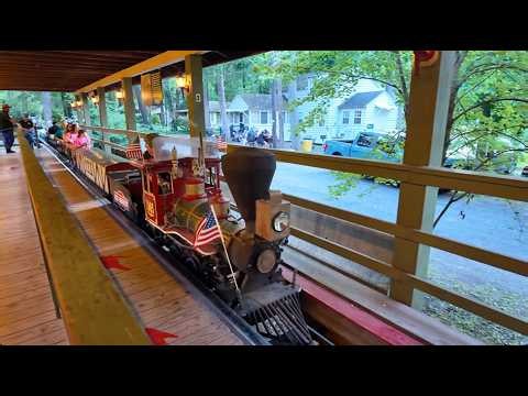 Knoebels "Ole Smokey" Real Steam Train FULL on-ride video