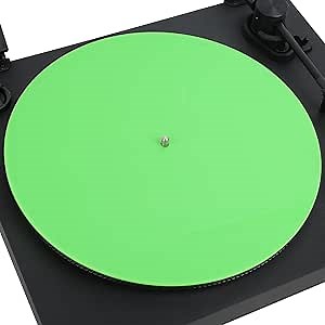 Acrylic Turntable Mat for Vinyl Player, 12" Slipmat High-Fidelity Anti-Static Record Player Accessory for Vinyl Records, Green