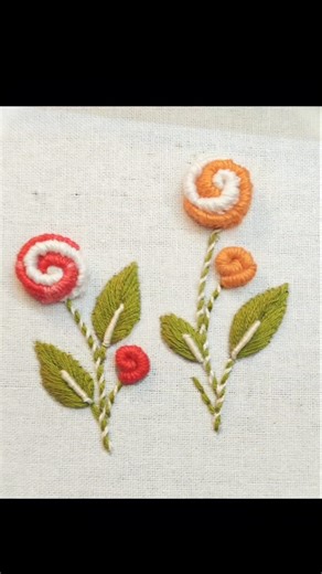 Embroidery 🪡 by Monika on Instagram: "Beautiful spiral flower 🌹 design Hand embroidery 🪡 tutorial for beginners #beautiful #embroideryart #reels #embroiderydesigns #simple"