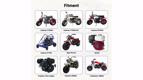 FVRITO VM22 Carburetor Carb Jet Kit for Predator 212cc 196cc Coleman CT200U BT200X Mini Bike KT196 Go Kart Baja MB165 MB200 GX160 Clone Engine with Air Filter Intake Manifold Performance Parts Rainbow