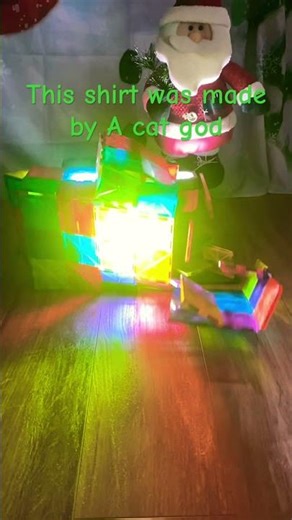 Light Christmas light explosion with a weird Santa