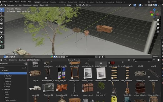 iBlender中文版插件 Poly Haven 和 BlenderKit ... Blender教程
