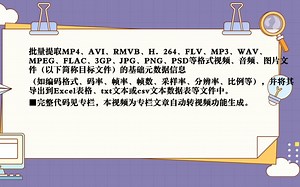批量提取视频元数据信息并自动写入Excel（专栏文章转视频）