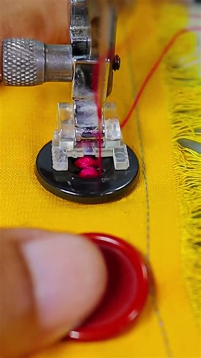 Perfect Button Sewing with Semi Manual Machine #sewing #fashion