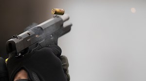 Bullet-resistant glass laminate film blocks active shooters' entrance to buildings