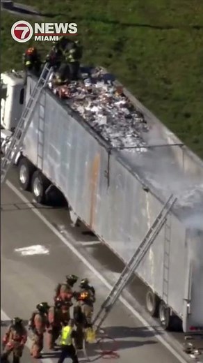 Truck fire shuts down southbound Sawgrass Expressway near Commercial Blvd in Sunrise