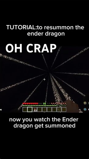 Tutorial resummoning the ender dragon GONE WRONG #mincraft #theend #enderdragon