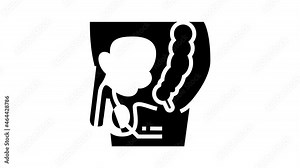 testes endocrinology animated glyph icon. testes endocrinology sign. isolated on white background