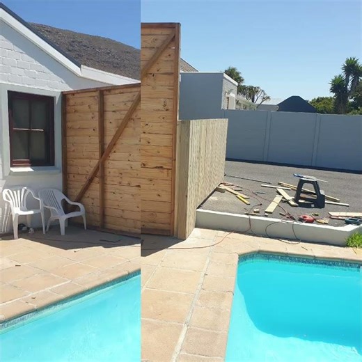 Pine wooden fence, wood wind screen instalation and Preservation with clear Wood sealer.