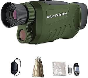 Night Vision Monocular with 8X Zoom 2500mAh Rechargeable Battery, Digital Infrared Monoculars for 100% Darkness, for Travel, Camping, Hunting and Outdoor Activities