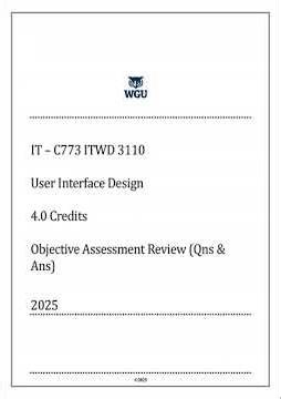 Wgu C773 Itwd 3110 User Interface Design 2025 Objective Assessment Review With Answers
