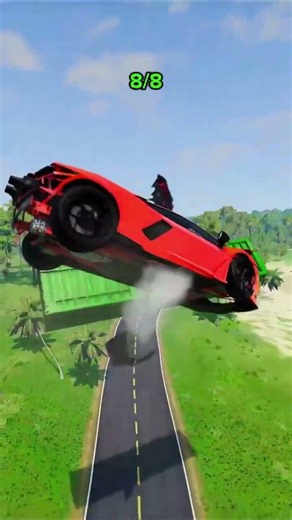 Cars & Ambulance Van vs Giant Pit Bollards Crash - BeamNG.drive