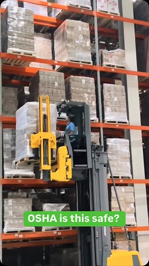 Forknlift on Instagram: "OSHA is this safe? 🤔 (🎥: @no_think_just_drive) #failarmy #smoothoperator #truckfails #forklift #trucklife #warehouseworker #forkliftfails"