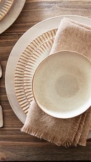 5.9K views · 104 reactions | Bring easy-going elegance to any meal with our ✨ new ✨ Ridge Textured Dinnerware. Each piece is finished with sculptural ridges and a reactive glaze for a warm, inviting look! https://bit.ly/3KXHh48 | Pottery Barn | Facebook