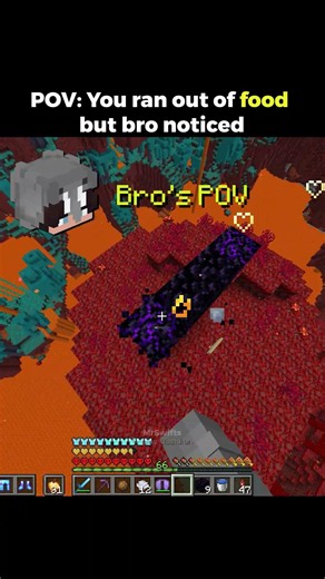POV: You Ran Out Of Food In Nether But Bro Noticed