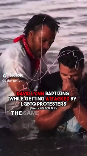 Praise God he didn’t back down #baptism man gets baptized in water at lgbtq #christian #gabepoirot #christians