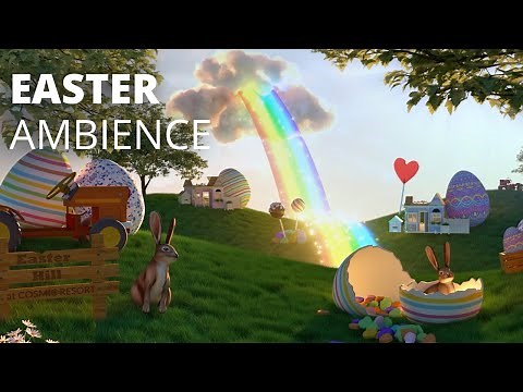 EASTER AMBIENCE - Relaxing ASMR with Easter Bunny Eggs Candy and Bird Sounds