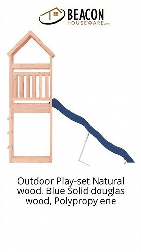 Outdoor Play-set Natural wood Blue Solid douglas wood Polypropylene
