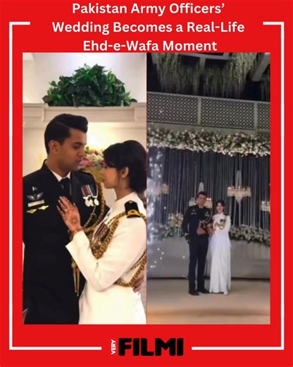 In a rare and touching moment, two Pakistan Army officers exchanged vows, capturing the nation’s attention with their elegant wedding. The couple, resplendent in full military uniforms, celebrated their union in a ceremony many likened to a real-life Ehd-e-Wafa scene. #veryfilmi #EhdeWafa #pakistaniactors | Very Filmi